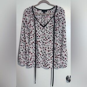 ❤️ Karen Kane Heart Print Blouson Sleeve Blouse – Size XS ❤️